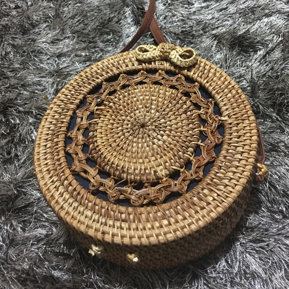 Handmade Rattan Crossbody Bag